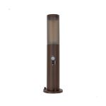 Eglo Lampadaire extérieur Helsinki Acier Inoxydable Brun | IP65 - Convient pour 1x E27 - Détecteur De Mouvement