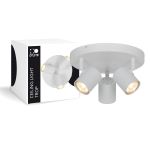 D'Lite Plafondlamp Trop Metaal Wit | Geschikt voor 3x GU10 