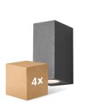 Voordeelpak 4x D'Lite Wandlamp Vrebos Aluminium Zwart Up&Down | Geschikt Voor 2x GU10
